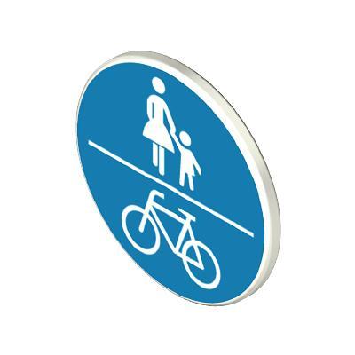 Playmobil 30 63 4794 White adult/child and bicycle symbols on blue field traffic sign