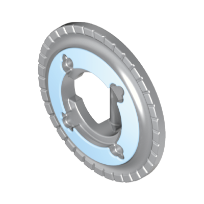 Playmobil 30 64 1556 Light grey with pale blue surface Round shield (outside frame)