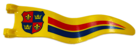 Playmobil 30 64 4880 Yellow Pennant Flag, Quartered fleur-de-lys and crowns; red and blue stripe