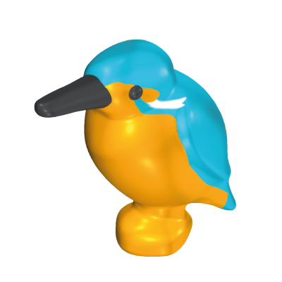 Playmobil 30 64 4984 orange blue sitting kingfisher bird animal