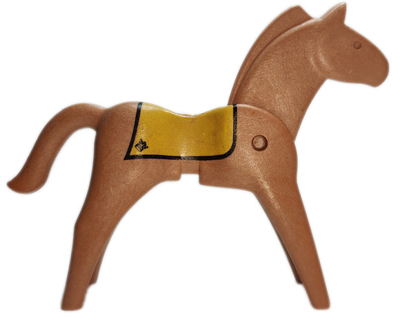 Playmobil 30 65 0753 old style brown horse yellow blanket 5580 6305