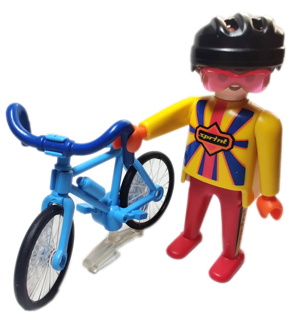 Playmobil 30 00 4340 Racing Cyclist with vintage blue bicycle 3710 9974
