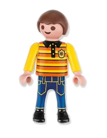 Playmobil 4782 Boy Child Schoolboy, brown hair, yellow striped shirt