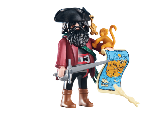 Playmobil 6433 Pirate Captain with Map Monkey Scroll Treasure map