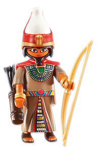 Playmobil 6489 Leader of the Egyptian Soldiers Commander, with Egyptian double crown, bow and arrow