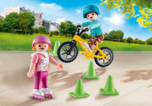 Playmobil 70061 Children with skates and bike