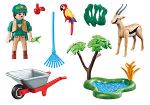 Playmobil 70295 Zoo Gift Set with Gazelle, parrot and Wheelbarrow