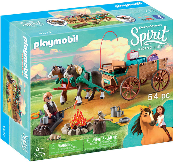Playmobil DreamWorks Spirit 9477 Lucky's Dad and Wagon