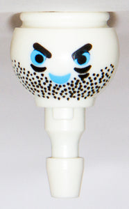 Playmobil White Ghost Skeleton Head Face Blue eyes facial hair beard