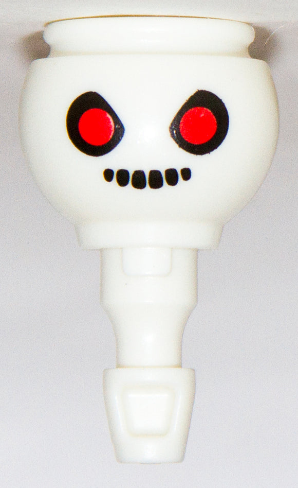 Playmobil White Ghost Skeleton Head Face Red eyes