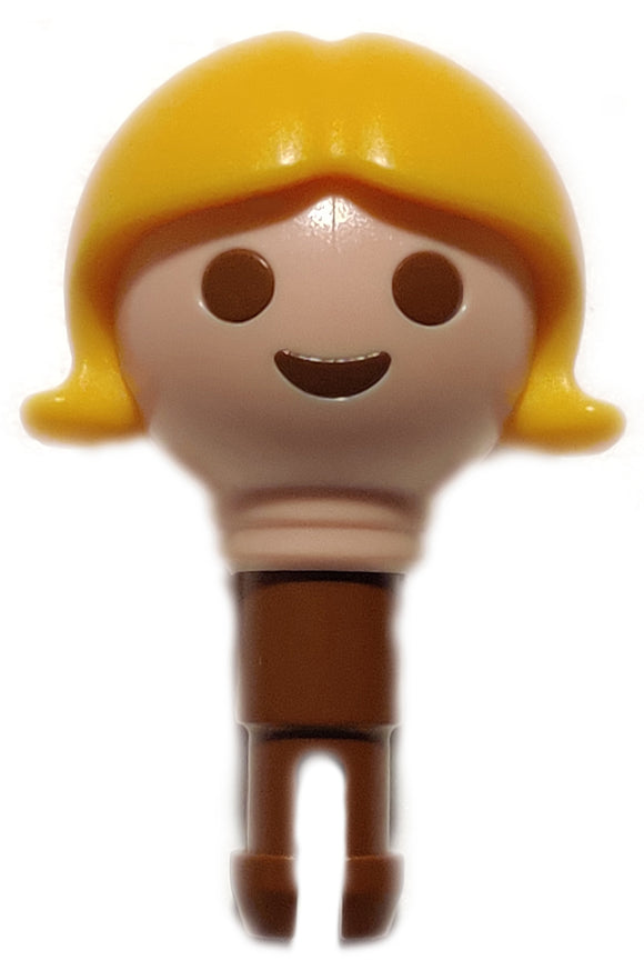 Playmobil girl face head Blonde Yellow standard hair