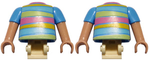 Playmobil LotX2 Child Boy Torso Light Blue Blu Short sleeve bright lines summer