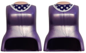 Playmobil LotX2 Female Torso Voilet Lilac Spotted Polka neck