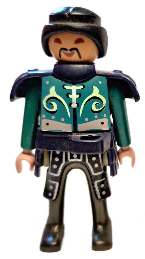 Playmobil 6328 Green Samurai Knight dark blue black armour with swirly design