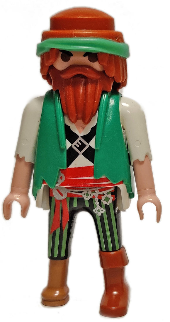 Playmobil 6434 Pirate big orange beard ragged green coat peg leg 30 00 6533