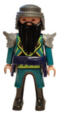 Playmobil 6328 Green Samurai Knight dark blue black armour long black beard