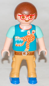 Playmobil Child Kid Boy Brown hair Giraffe Shirt Spectacles Cargo pants
