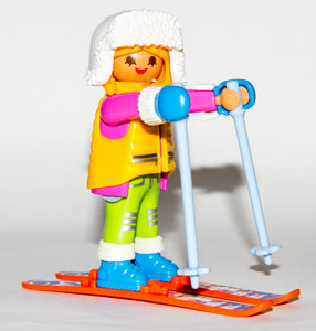 Playmobil 9333 Series 13 Girls Skier Winter Sports Ski Equipment Skis & Poles