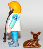 Playmobil 9333 Series 13 Girls VET Veterinary Animals Doctor with Stethoscope and dark brown fawn