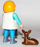 Playmobil 9333 Series 13 Girls VET Veterinary Animals Doctor with Stethoscope and dark brown fawn