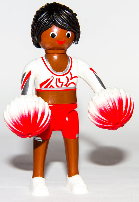 Playmobil 9333 Series 13 Girls Dark Skin Cheerleader with Pompoms