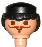 Playmobil Male Black Hair Wig Curly 30 04 2800 (Perücke-Mann Locken) (No Face)