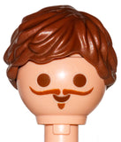 Playmobil Male Brown Hair Wig loose with long strands (Perücke-Sportler) (No Face)