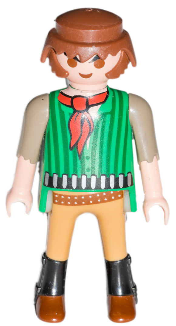 Playmobil 30 00 1243 male Bandit sideburns green shirt Cowboy western scarf
