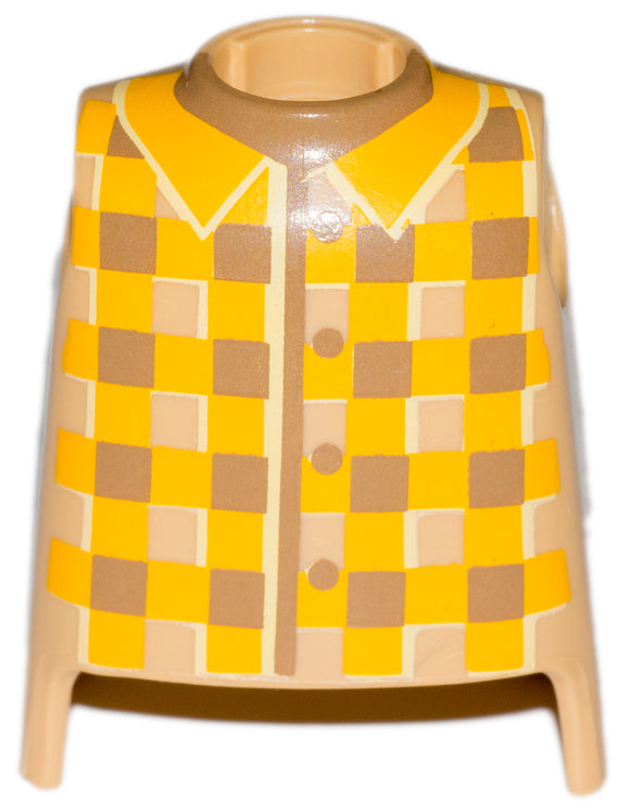 Playmobil Torso Western man grey long coat yellow shirt 6323 Western cowboy bandit