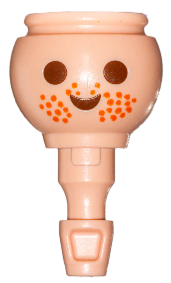 Playmobil blond face head with orange freckles light skin