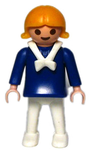Playmobil Child Girl vintage, blonde, with navy blue dress, white sailor collar 5321 5402