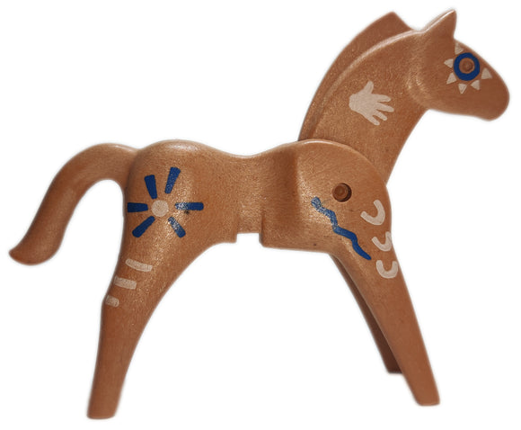 Playmobil old style brown horse Indian paint 3396 3733