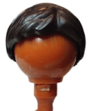 Playmobil very dark brown Wig Hair parted in middle (No Face)